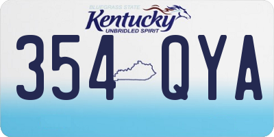 KY license plate 354QYA