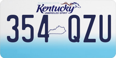 KY license plate 354QZU