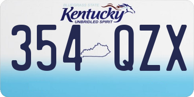 KY license plate 354QZX