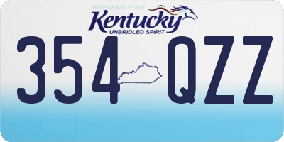KY license plate 354QZZ
