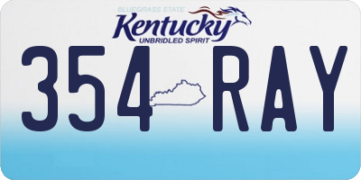 KY license plate 354RAY