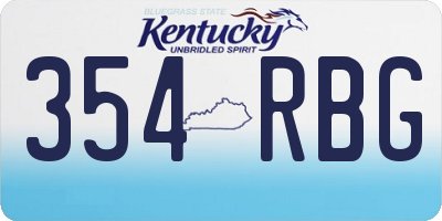 KY license plate 354RBG