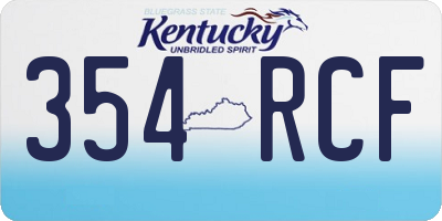 KY license plate 354RCF