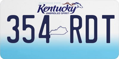 KY license plate 354RDT