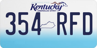 KY license plate 354RFD