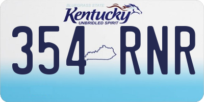 KY license plate 354RNR