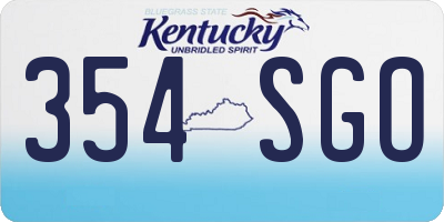 KY license plate 354SGO