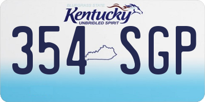 KY license plate 354SGP