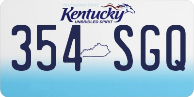 KY license plate 354SGQ