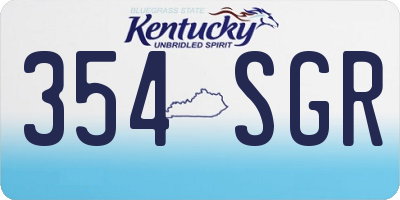 KY license plate 354SGR