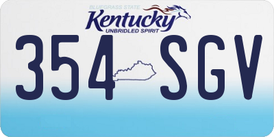 KY license plate 354SGV