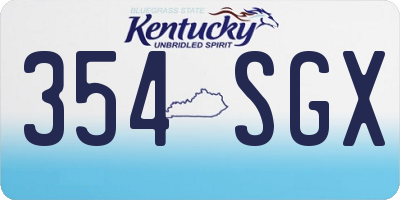 KY license plate 354SGX