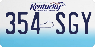 KY license plate 354SGY