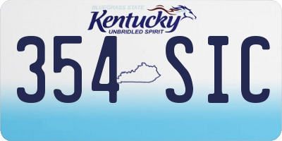 KY license plate 354SIC