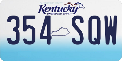 KY license plate 354SQW