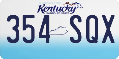 KY license plate 354SQX