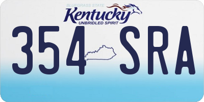 KY license plate 354SRA