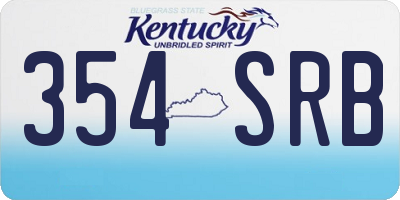 KY license plate 354SRB