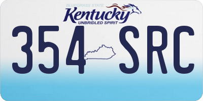 KY license plate 354SRC