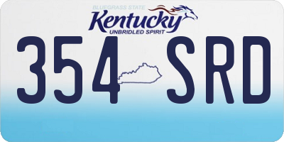 KY license plate 354SRD