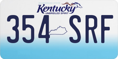 KY license plate 354SRF