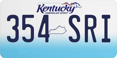 KY license plate 354SRI