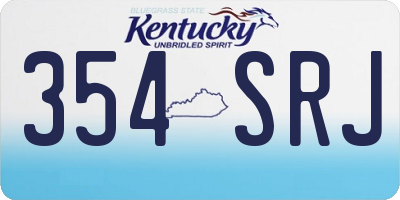 KY license plate 354SRJ