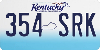 KY license plate 354SRK