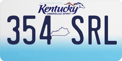 KY license plate 354SRL