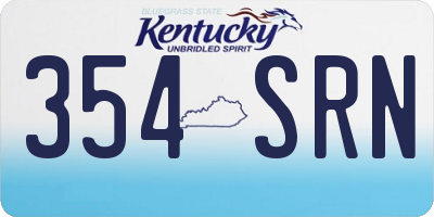 KY license plate 354SRN