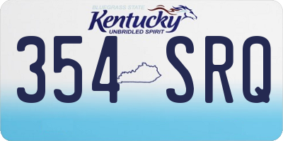 KY license plate 354SRQ
