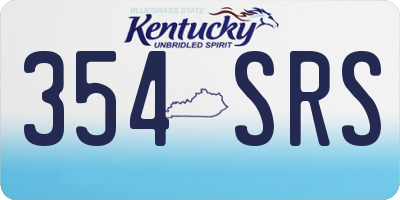 KY license plate 354SRS