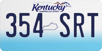 KY license plate 354SRT