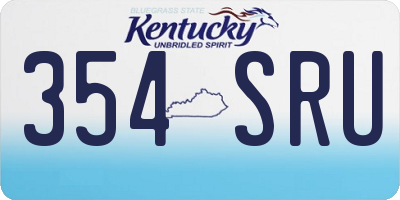 KY license plate 354SRU