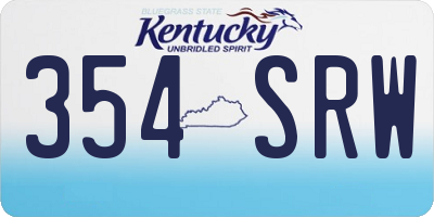 KY license plate 354SRW