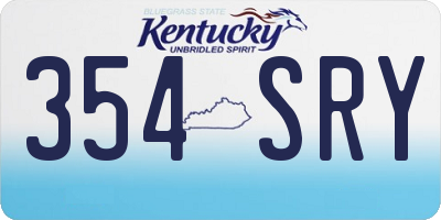 KY license plate 354SRY