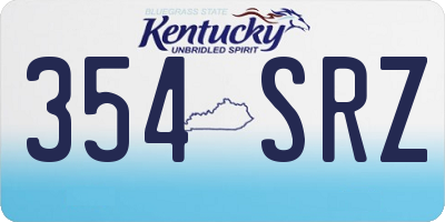 KY license plate 354SRZ