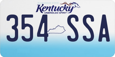 KY license plate 354SSA