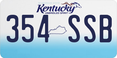KY license plate 354SSB