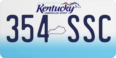 KY license plate 354SSC