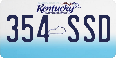 KY license plate 354SSD