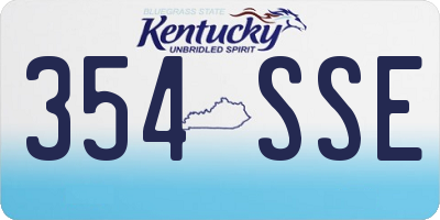 KY license plate 354SSE