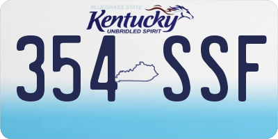 KY license plate 354SSF