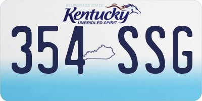 KY license plate 354SSG