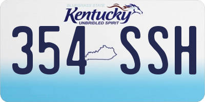 KY license plate 354SSH