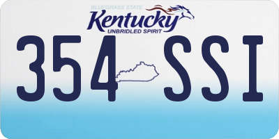 KY license plate 354SSI