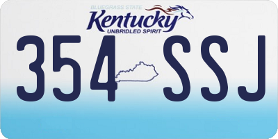 KY license plate 354SSJ