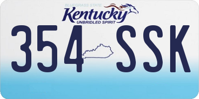 KY license plate 354SSK