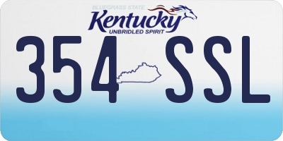 KY license plate 354SSL