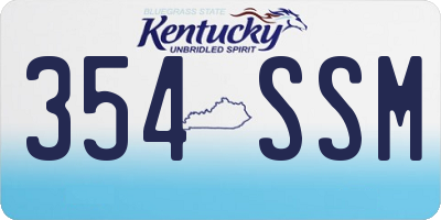 KY license plate 354SSM